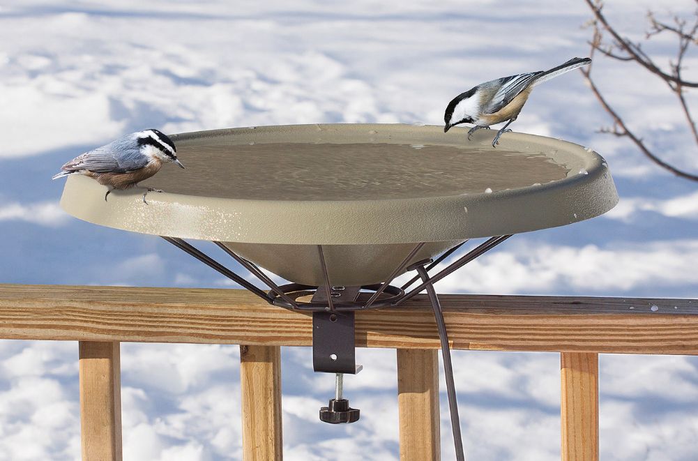 Mounted Heated Bird Bath